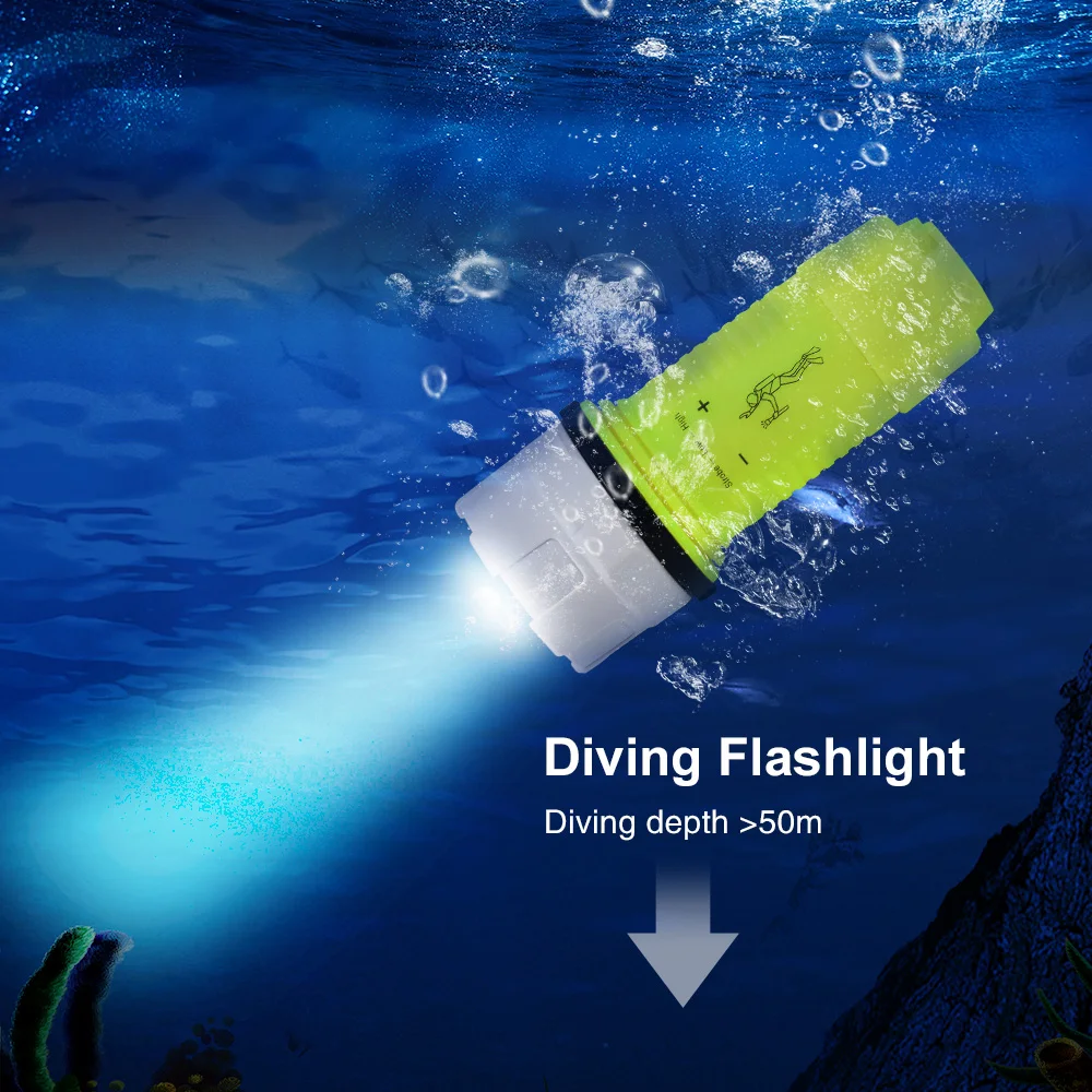 

Coba diving flashlight led flash light under water lamp super bright powerful lights use 3*AA battery waterproof 3 modes