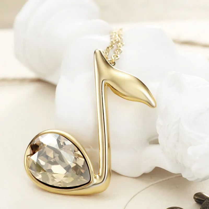 Neoglory светильник с австрийским кристаллом желтое золото подвеска музыкальные