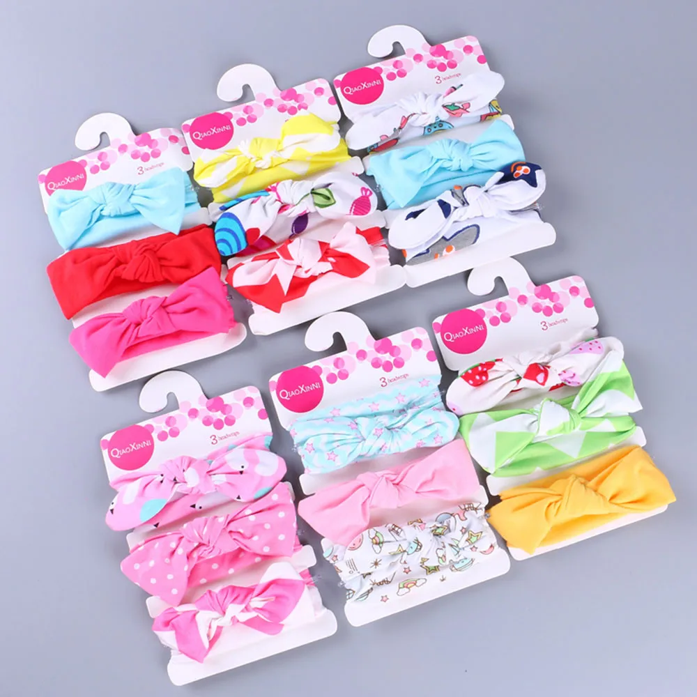 Детская эластичная повязка на голову с принтом 3 шт. | одежда и обувь