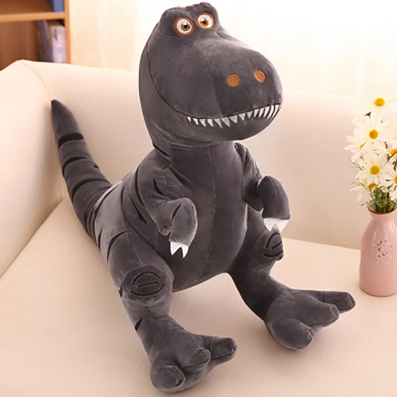 40cm gray Фигурка динозавра плюшевая игрушка по мотивам мультфильма мягкие реальной жизни с тираннозаврами; милая подушка игрушки для мальчиков Детский Рождественский подарок Jk66 - Цвет: 40cm gray