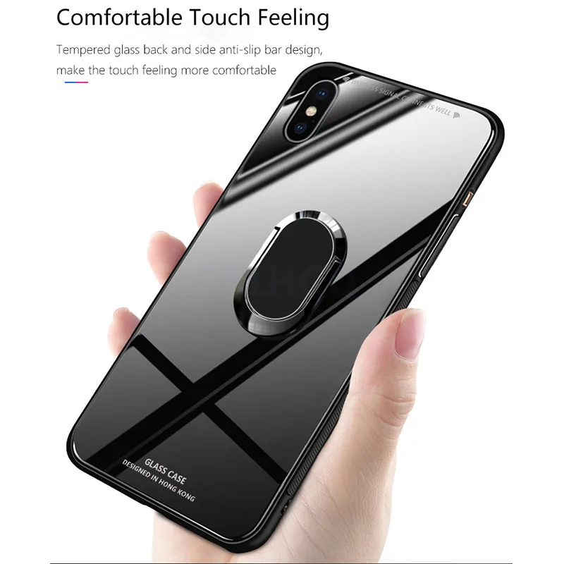 Магнитный автомобильный держатель чехол из закаленного стекла для iPhone 11 Pro Max X XR XS