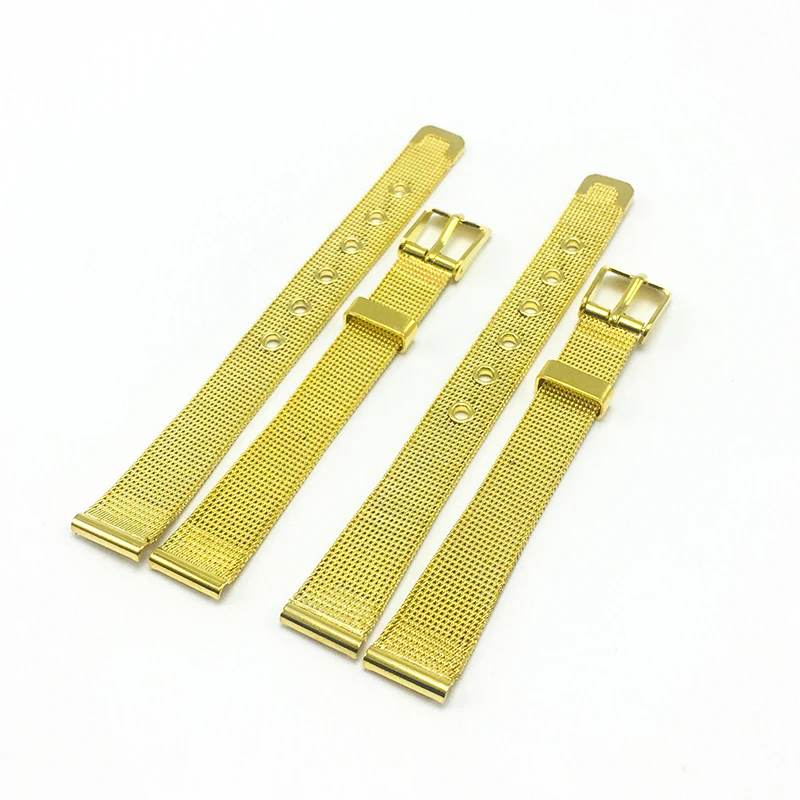 metal watch strap12mm Golden stainless steel mesh bands 12MM 2020 cinturino Tools for watches watchbands FZ012 | Наручные часы