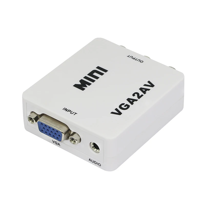 1080 P Mini VGA К AV RCA конвертер с 3.5 мм аудио VGA2AV/CVBS + для HDTV портативных ПК | Электроника