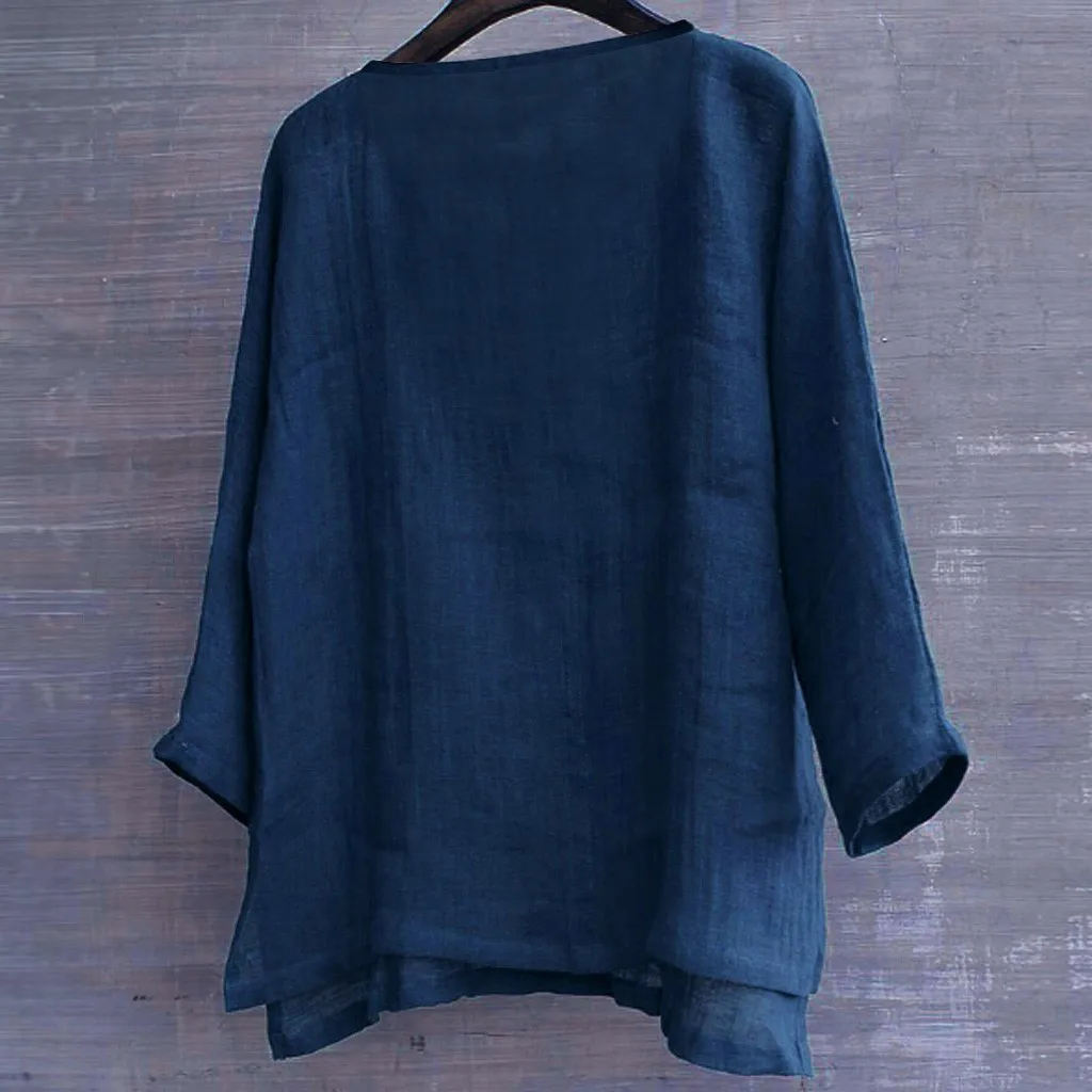 

Men's long sleeve cotton linen Shirts Brief Breathable Comfy Solid Color Loose Casual Full Sleeve Blouse Minimalist 6.14