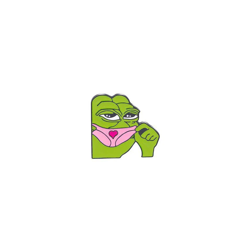 style-6 Pepe the frog Brooch sad weird expression Enamel pin feeling bad man Good man lapel badge popular Culture frog Brooches jewelry - Окраска металла: style-6