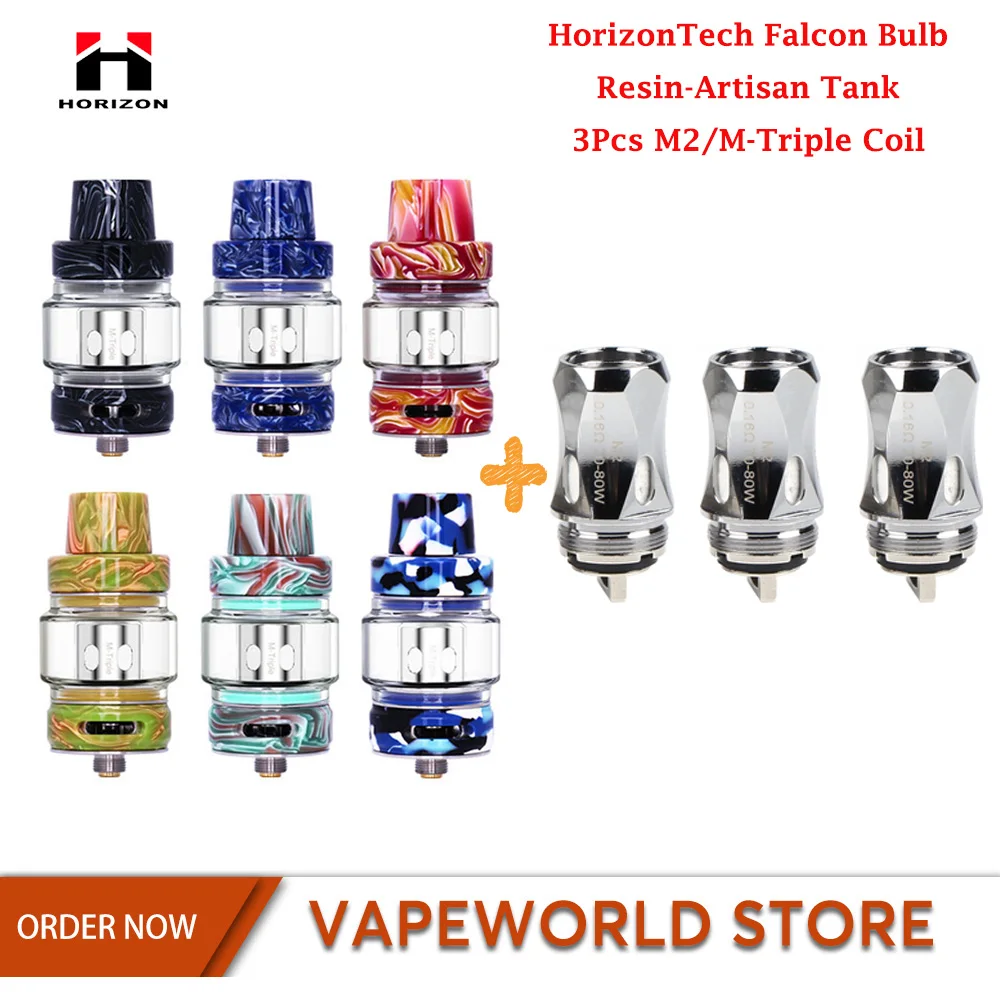 Original HorizonTech Falcon Bulb Resin-Artisan Atomizer Vape Tank 7ml With M2 Coil Electronic Cigarette VS Uwell Crown 4 | Электроника