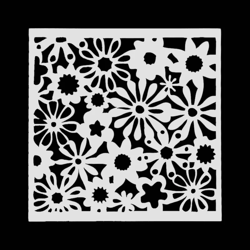

13*13 New flowers pvc Layering Stencils for Diy scrapbook coloring,painting stencil,home decor diy etc. Product image