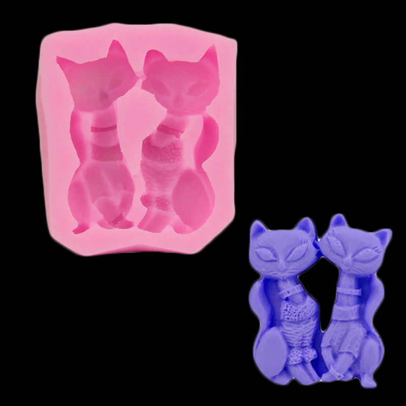 3d силиконовая форма для торта с лисой инструмент украшения свадебного боковая