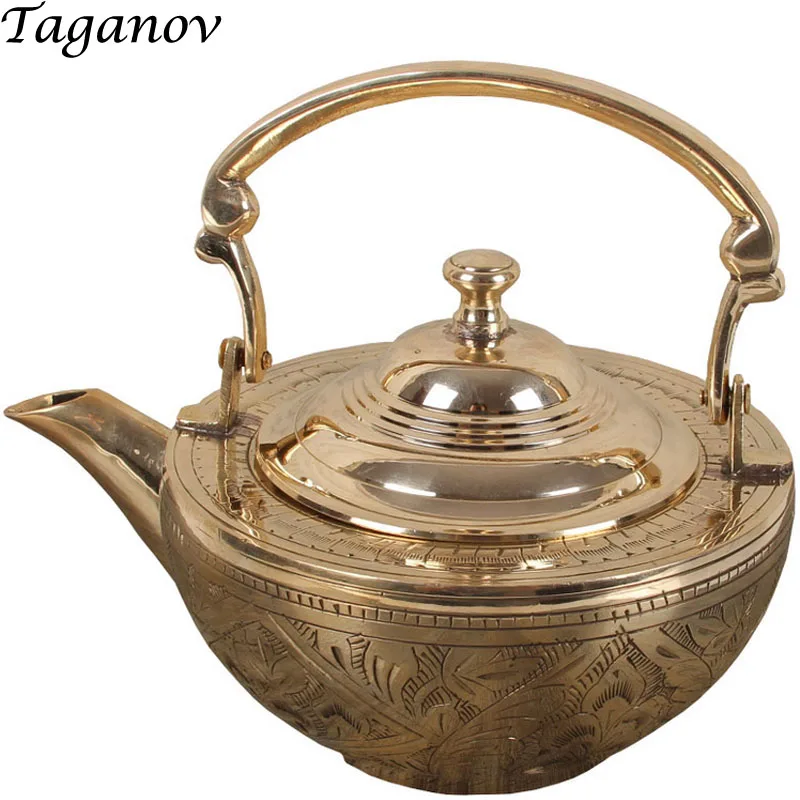 600 мл китайская чайная посуда puer longjing плотные чайные горшки из чистой меди чайник