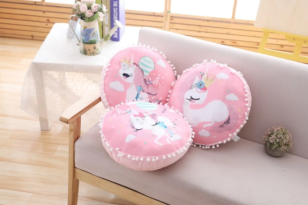 1 шт. 38 см Kawaii Единорог плюшевая подушка чучело Животное Лошадь Единорог игрушка Диван Подушка милые куклы для детей рождественские подарки