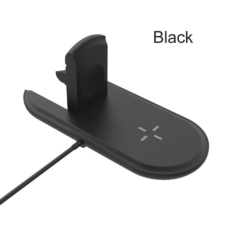Black Middle QI Беспроводная зарядная док-станция зарядное устройство для Iphone X XR XS MAX для huawei P30 Pro Sumsang S9 Note 9 S8 для Apple Watch для iWatch - Тип штекера: Black Middle