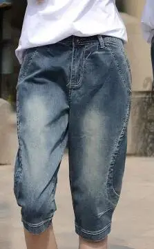 Джинсовые Капри женские летние свободные повседневные джинсы средней посадки