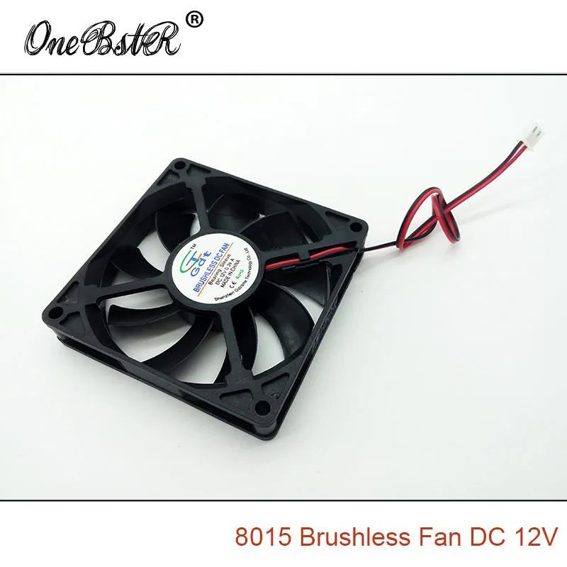 8015 DC 12V 0.24A бесщеточный вентилятор 8 см 80 мм 80x80x15 XH2.54 2 контакта источник питания