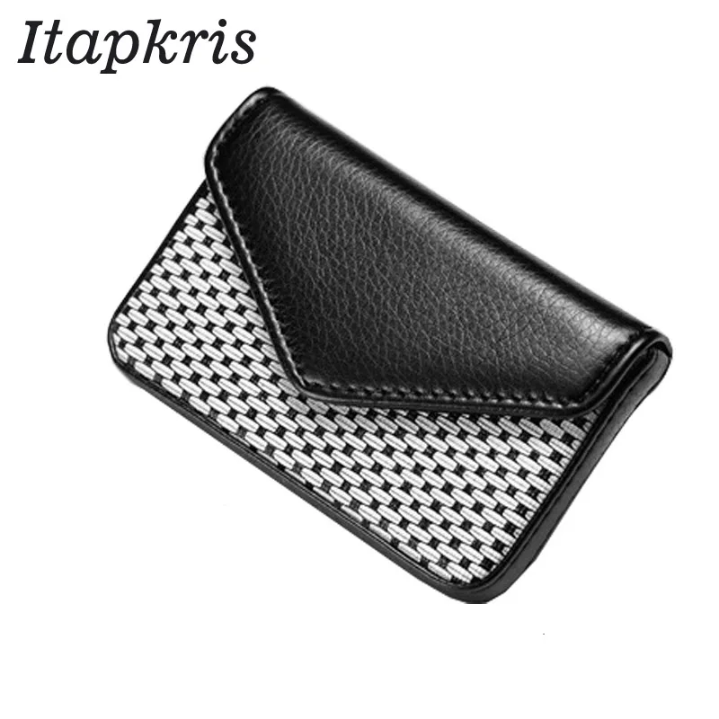 

Itapkris Cardholder Leather Business Card Holder For Female Men Bank&Credit Card Holder Rfid Wallet Auto Documents Travel Wallet