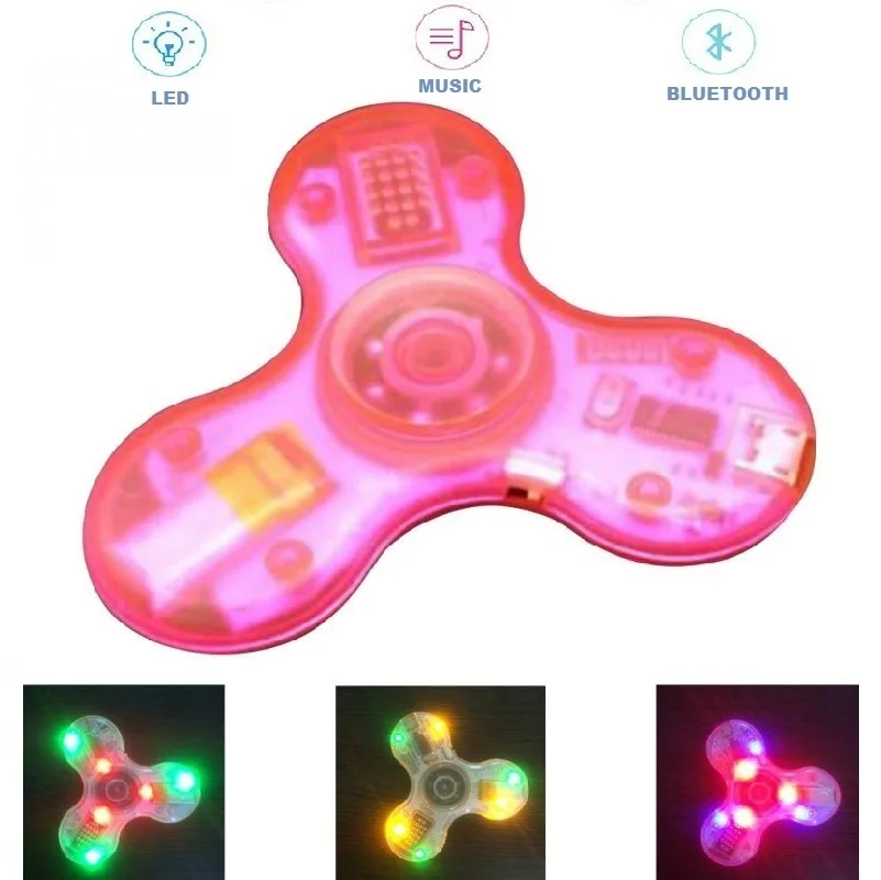 JOYTOP ручной Спиннер мини bluetooth динамик кристально прозрачный светящийся