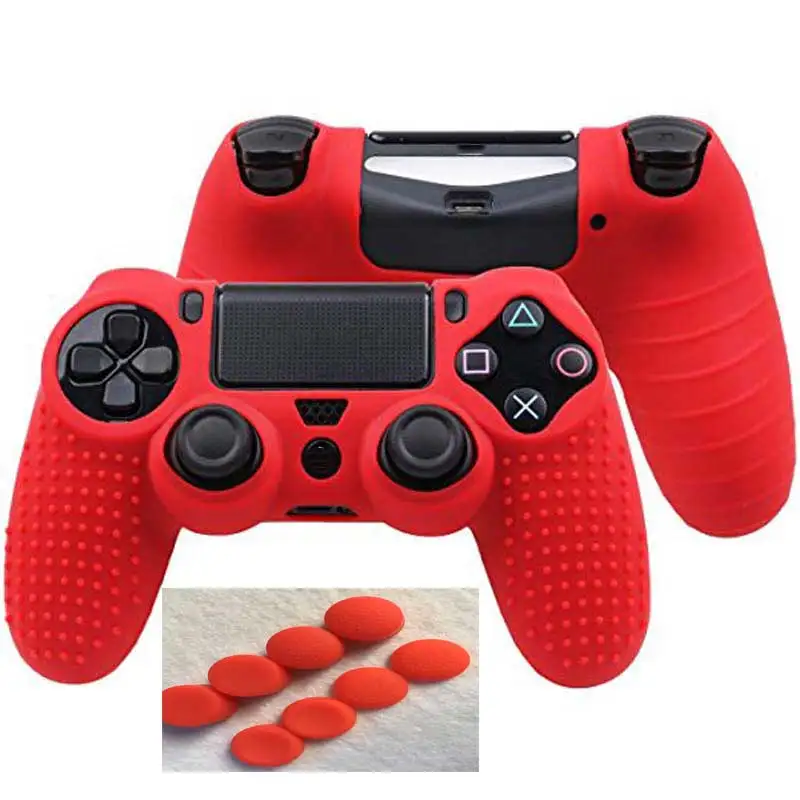 9 in 1 for Dualshock 4 PS4 Slim Pro Controller Studded Skin Preminum Protective Anti-Slip soft Silicone Grip Case Cover | Электроника