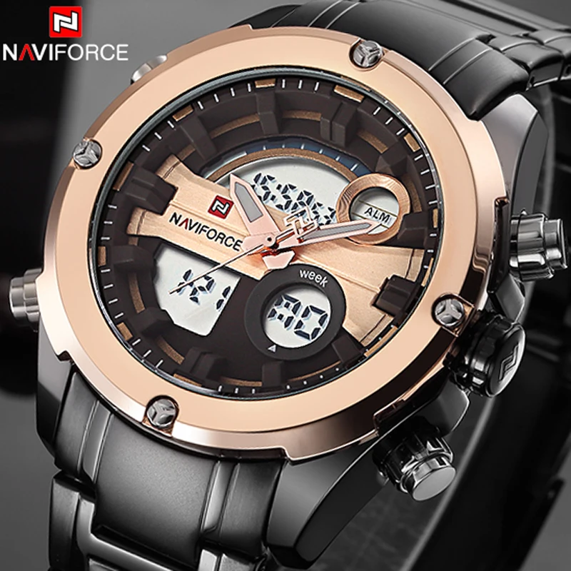 NAVIFORCE Brand Watch Luxury Watches Men Military Waterproof LED Sports Quartz Men's Digital Clock Wrist origin box | Наручные часы