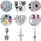 Винтажные панковские Этнические украшения сделай сам, раковины, кролик, панда, ананас, крест, Кристальные Бусины, Подвески, подходят для брендовых браслетов, подвески для женщин