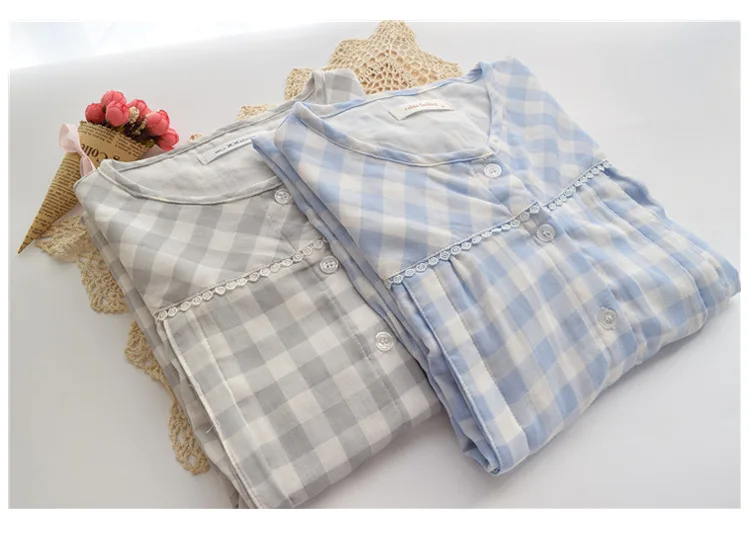 Новинка высококачественный пижамный комплект Fdfklak для беременных клетчатая