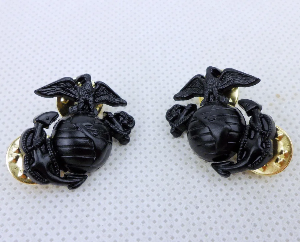 Значок значок для воротника BK PAIR USMC эмблема морской пехоты США|Спортивные