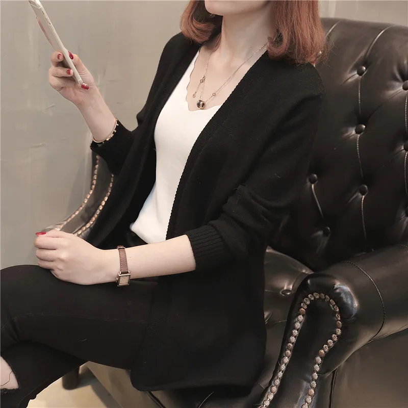 Женский трикотажный кардиган Real Shot весенний из чистого хлопка 2019 |