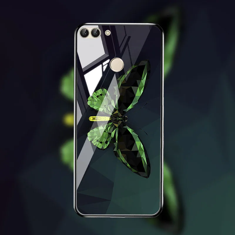 M024 Чехол из закаленного стекла для huawei P Smart чехол s Stars Space силиконовый защитный чехол на заднюю панель для huawei Honor 8x10 9 Lite чехол s - Цвет: M024