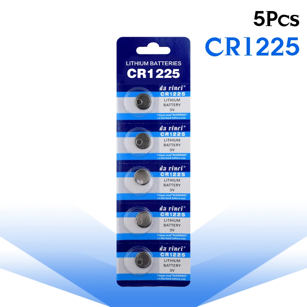 5 шт./карта Кнопочная батарейка 3 в Cr1225 LM1225 BR1225 ECR1225 CR1225 KCR1225|Часовые батарейки| |