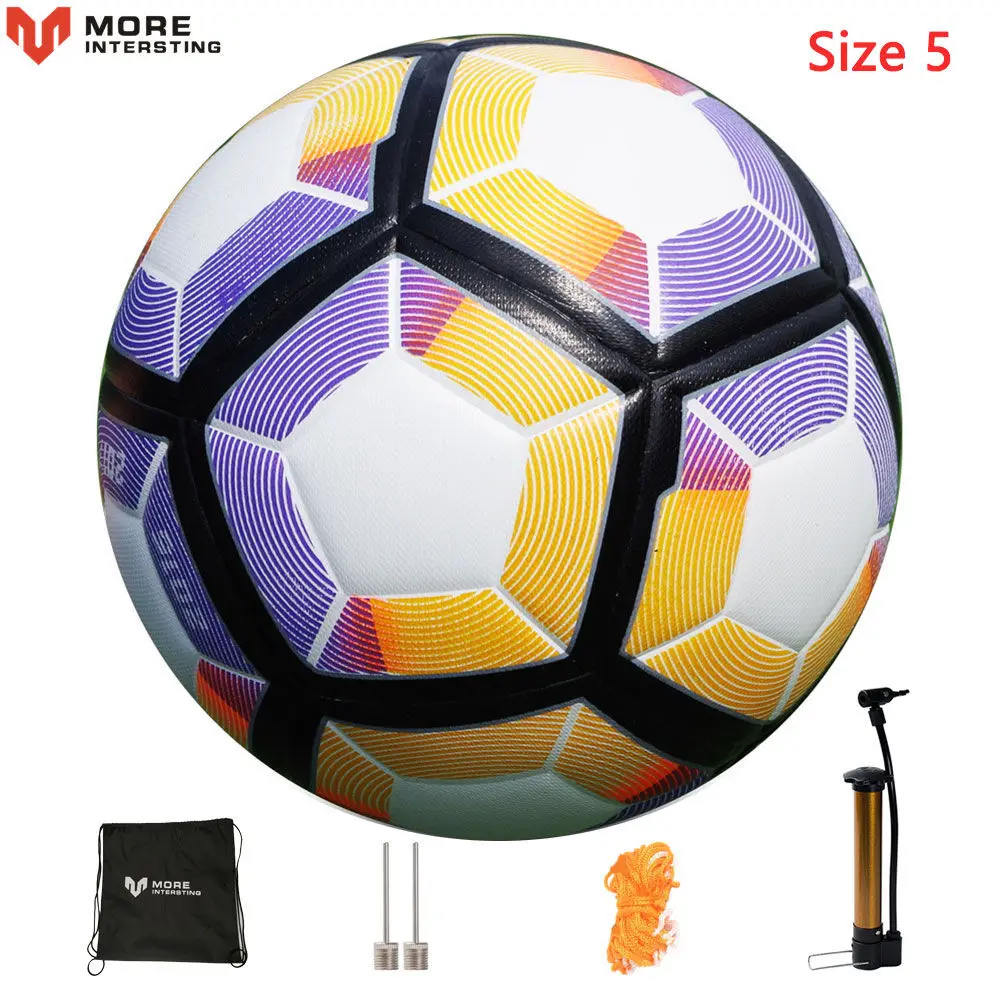 11 Purple Size 5 Офисный футбольный мяч, размер 4, размер 5, бесшовный футбольный мяч с насосом, Gif, подростковые тренировочные мячи, futbol voetbal - Цвет: 11 Purple Size 5
