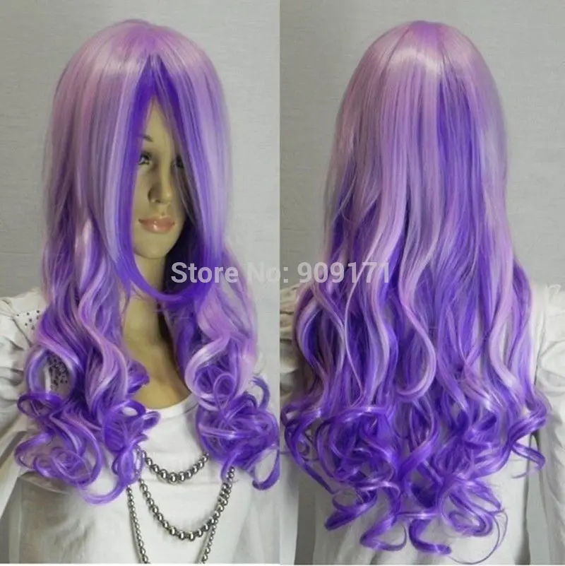 Parrucca парик бесплатная Доставка ** НОВЫЙ Косплей красивые длинные фиолетовые