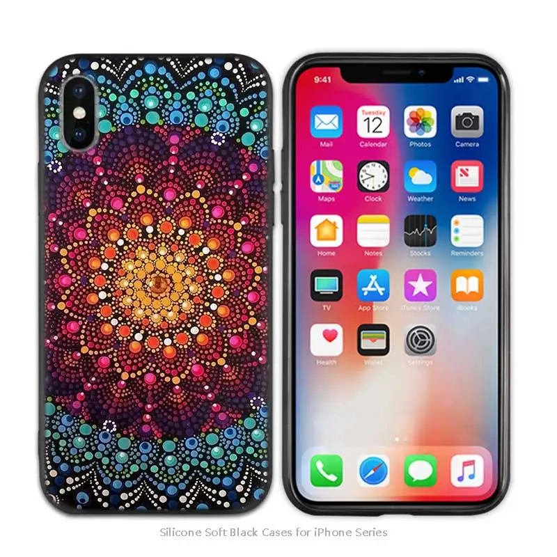 A004 Противоударный ТПУ силиконовый чехол с мандалой чакрой йогой для iPhone X XS XR XS 11 11Pro Max 7 8 6 6S 5 5S SE Plus Fundas Capa - Цвет: A004