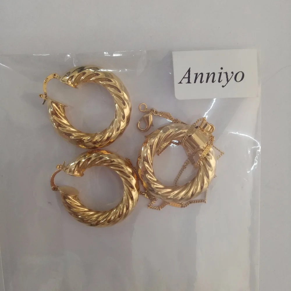 Ожерелье и серьги Anniyo африканские эфиопские наборы золотого цвета ювелирные
