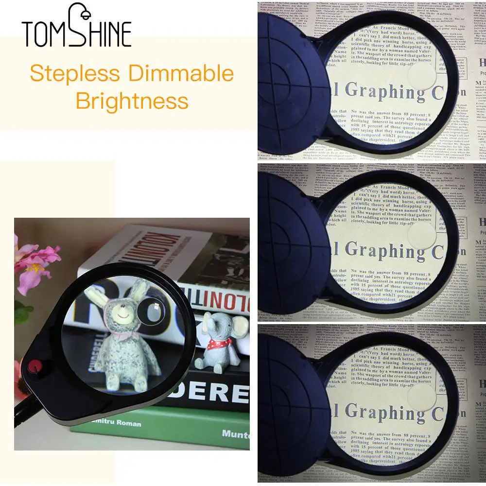 Светодиодный светильник Tomshine 3X/10X увеличительное стекло с зажимом настольная