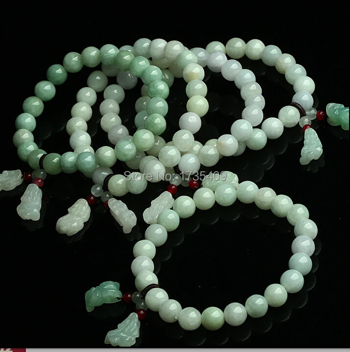 100% A класс Натуральный/джадеит 7 мм фоторезная Дракон сон пиксиу 1 шт.|string bracelet|a