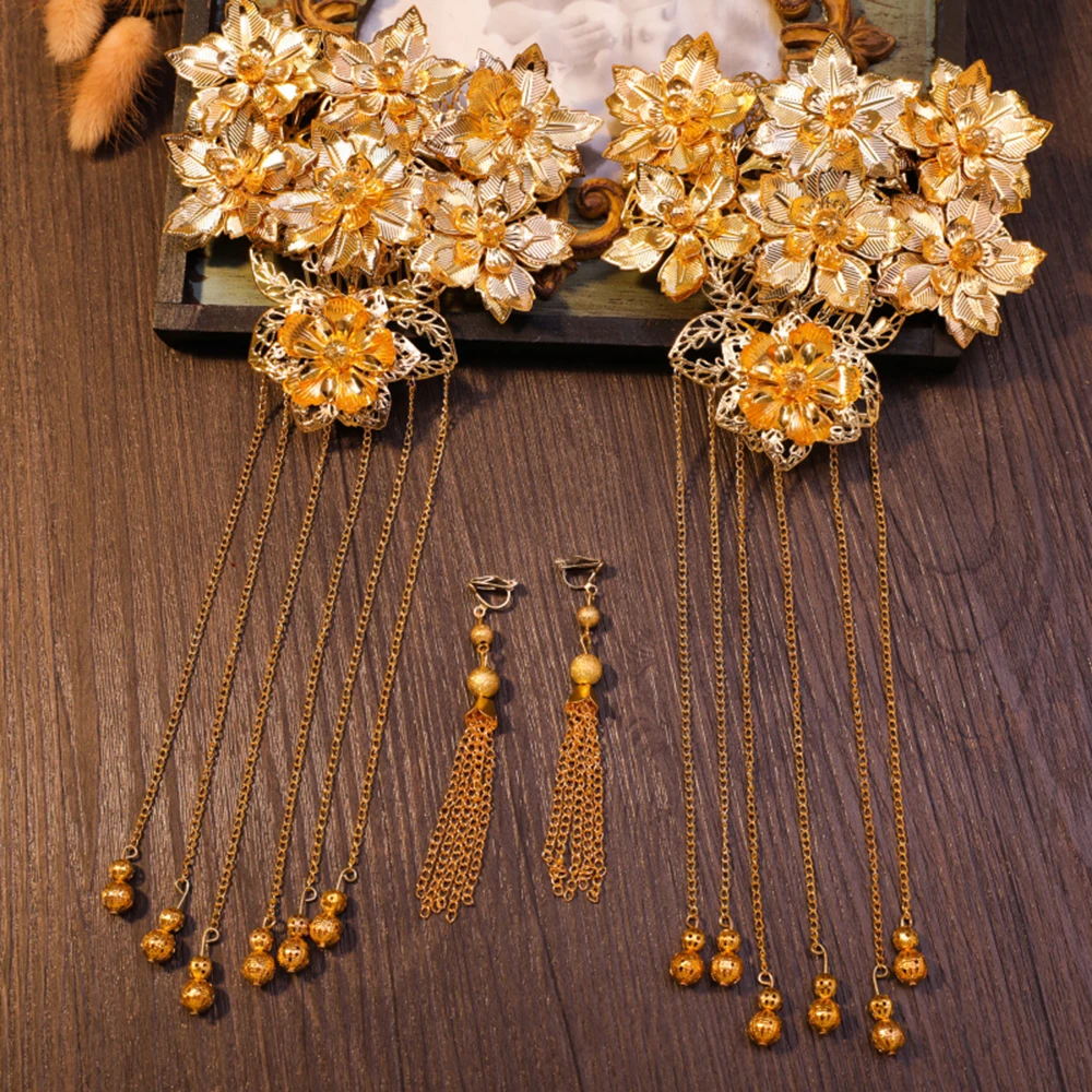 Классические свадебные волос Щупы для мангала золото Цвет Винтаж Традиционный