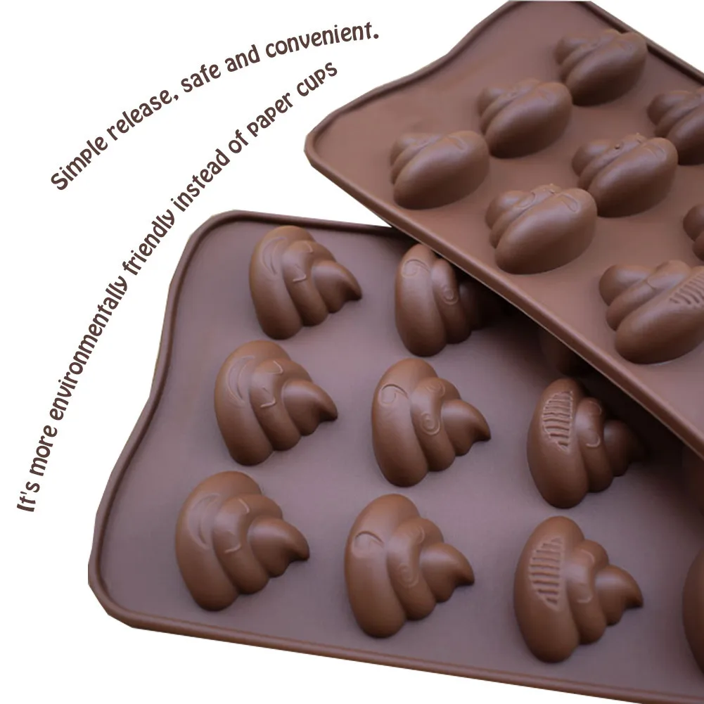 2Pcs Funny Silicone Defecate Bake Mold Cake Fondant Chocolate Cookies Candy DIY Decorating Baking Tools Nonstick Bakeware | Дом и сад