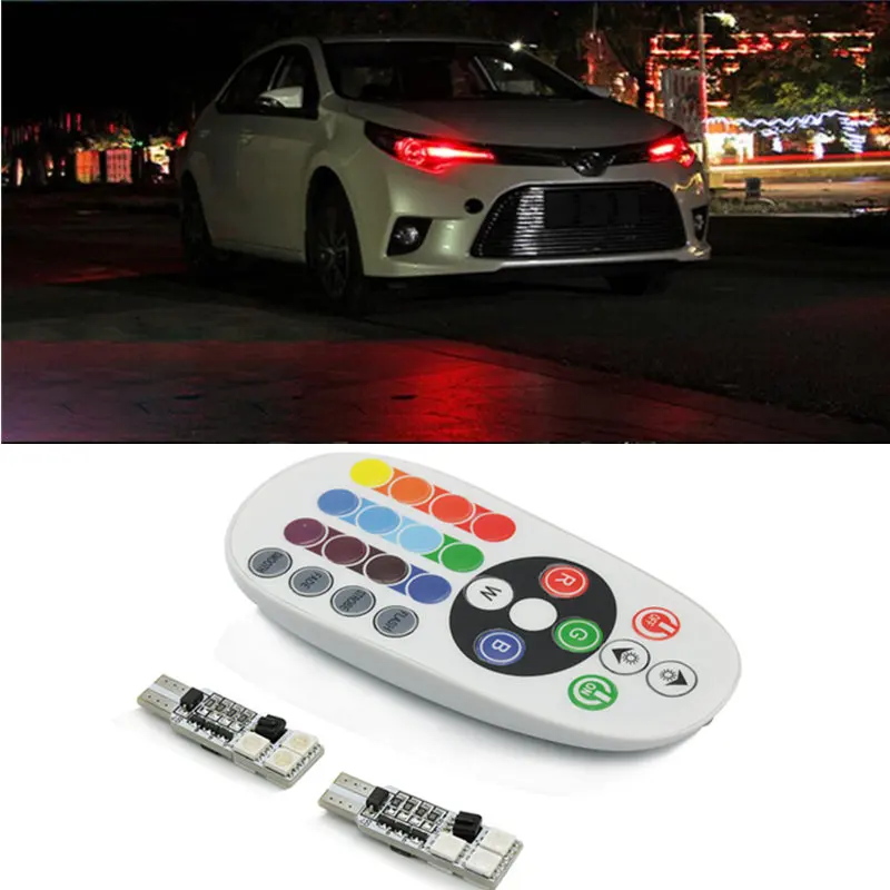 Автомобильный габаритный фонарь T10 LED RGB 194 W5W CANBUS для Honda Accord Tesla honda civic crv hrv accord