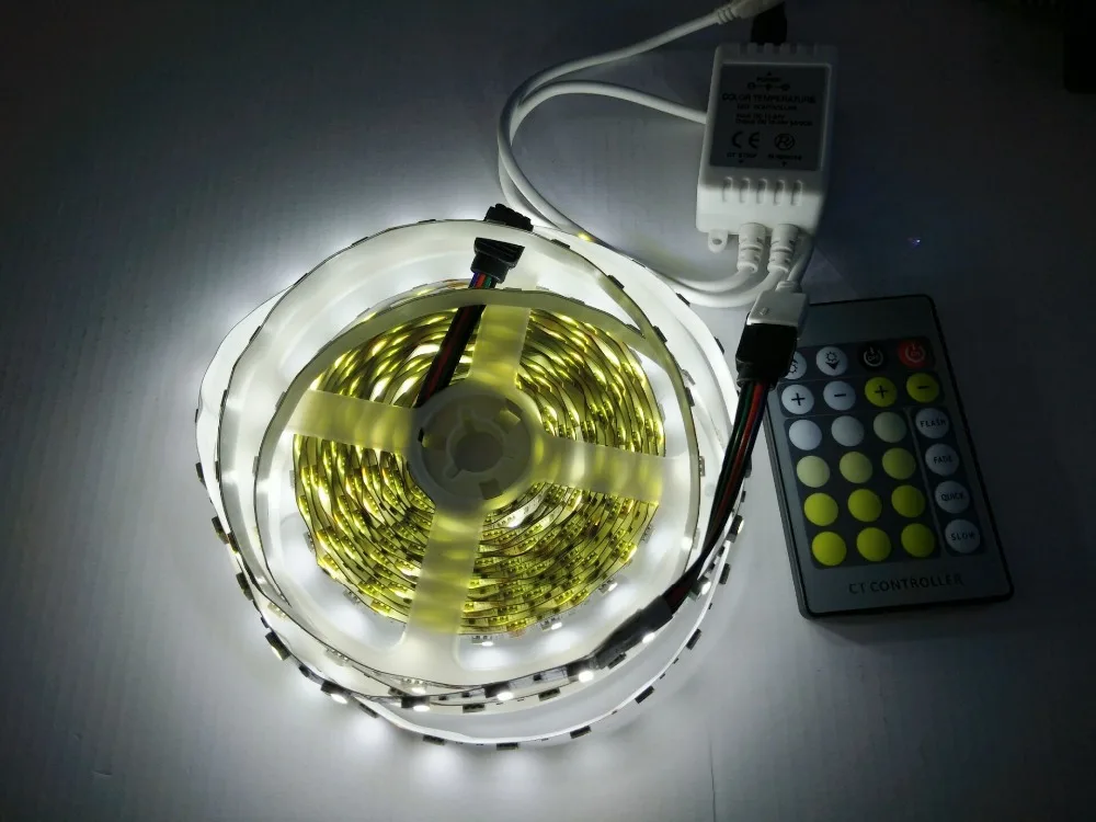 12 В постоянного тока SMD5050 CW + WW двойная цветовая температура 60 Светодиодный одов/м