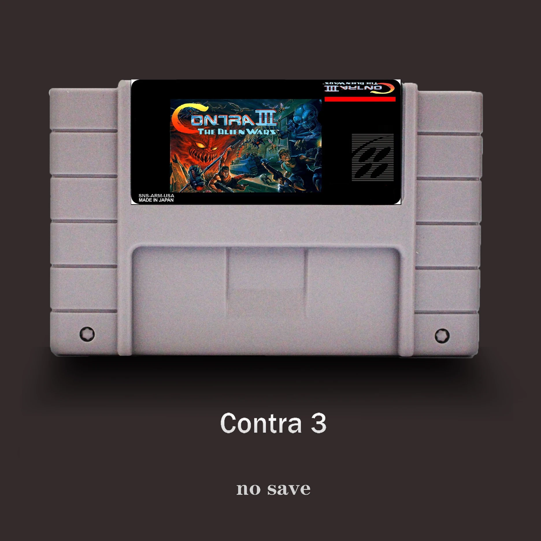 Хит продаж 16 бит для США NTSC игровой плеер большой серый Картридж Contra 3|Картриджи| |