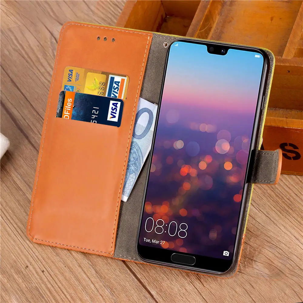 For Huawei P20 pro/ Lite /P20 Retro Shockproof Cloth PU Leather Magnetic Clasp Wallet Flip Card Slots Stand Case Cover | Мобильные