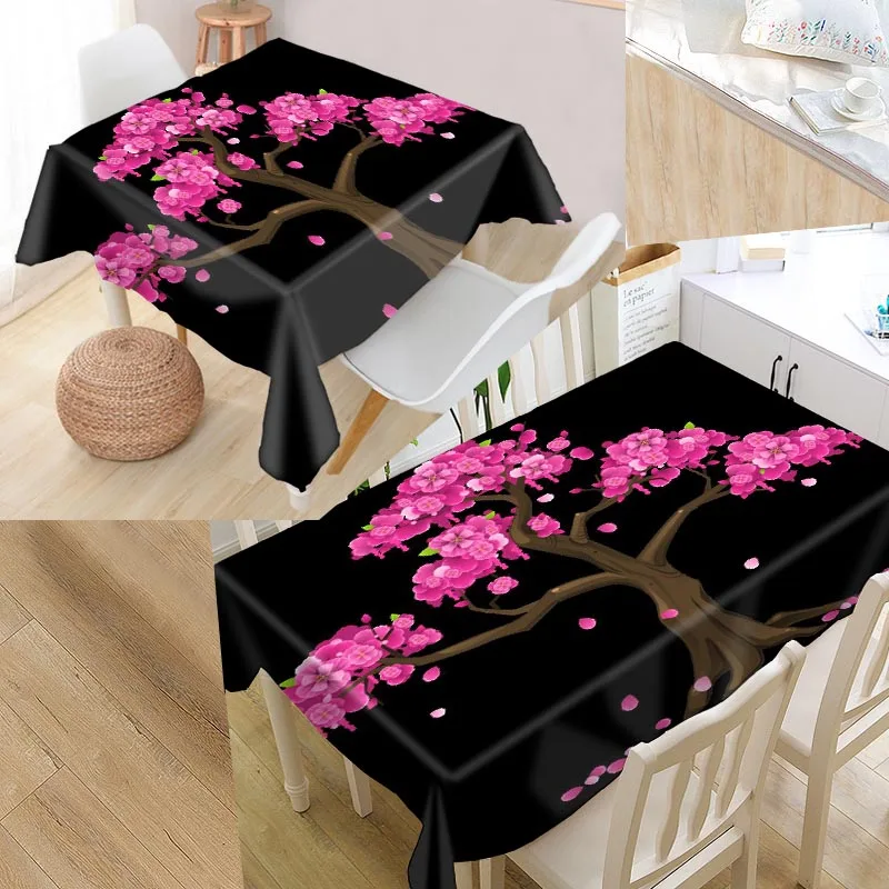 

Best Custom Heart Tree Table Cloth Rectangular Oxford Print Waterproof Oilproof Square Table Cover Party Tablecloth