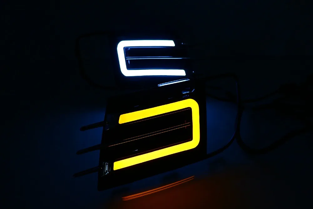 

led drl daytime running light fog lamp for volkswagen VW tiguan 2013-14, yellow turn signal, dimmer function, wireless control