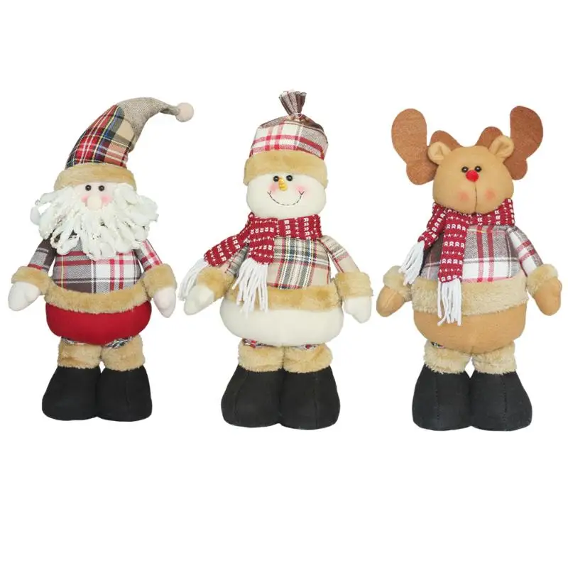 

3pcs/set Retractable 51cm Large Size Santa Claus Snowman Dolls Christmas Tree Ornaments Xmas Ornaments For Home New Year Gift