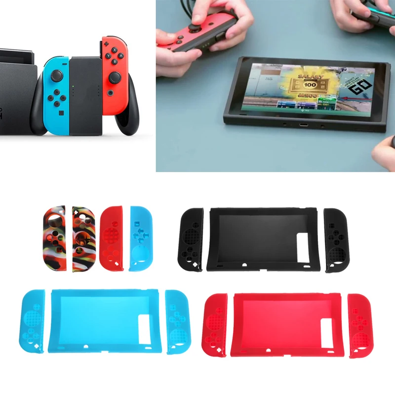 Брендовый силиконовый чехол для nintendo Switch красочный Противоскользящий хост резиновый Чехол чехол защитный чехол геймпады протектор