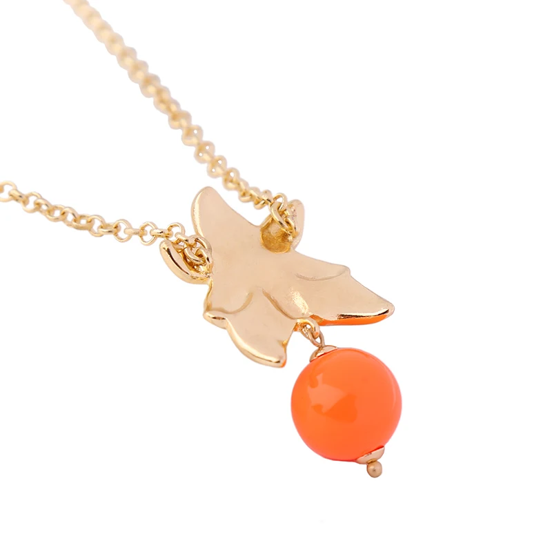 Женское Ожерелье с эмалью оранжевое ожерелье из бисера в форме цветка лето