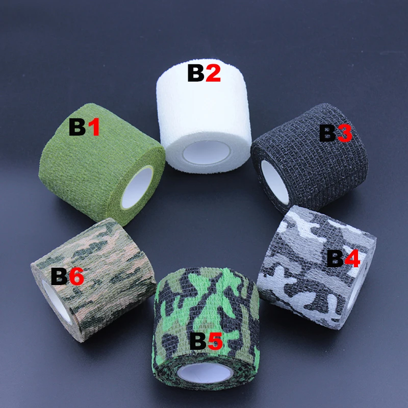 Buy 2 pieces outdoor camouflage camera tape hide Rifle shoot Hunting Stealth Self adhesive elastic Tool woven outd B2014SD-2 on