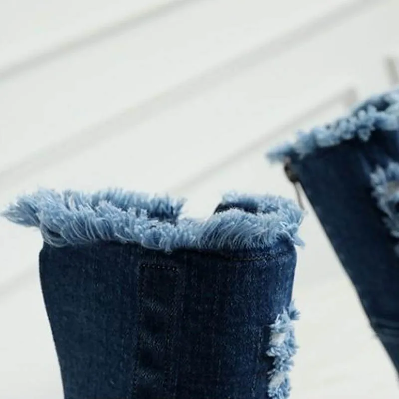 Модные женские сапоги выше колена весенне-Осенняя обувь на тонком высоком