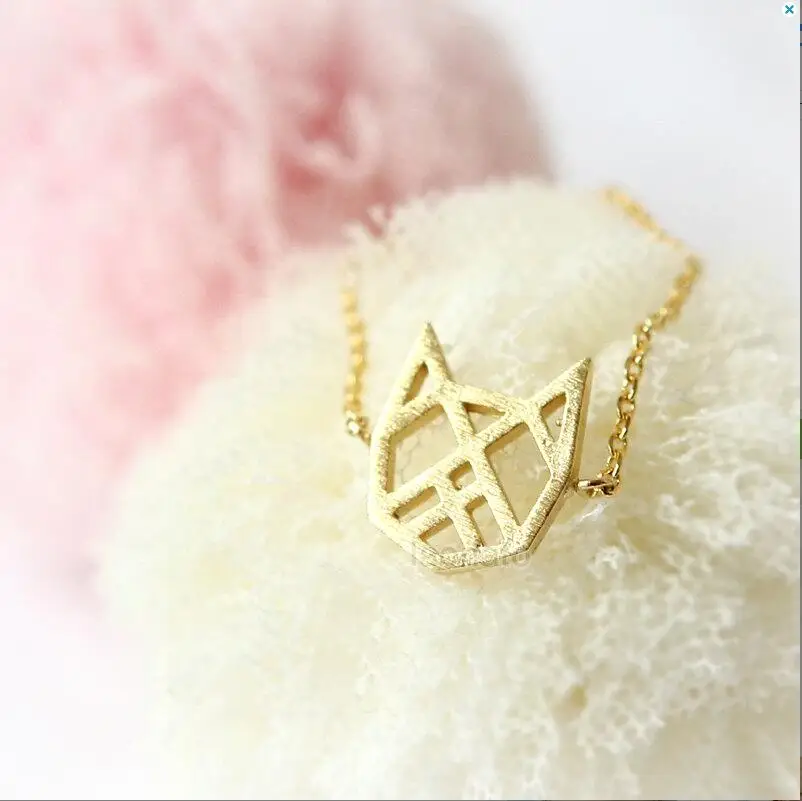 10 шт./лот ожерелье с кулоном ручной работы оригами кошка ожерелья для женщин