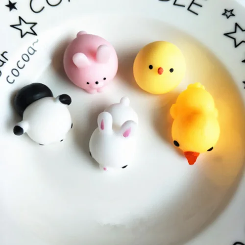 squishy mochi B 5 шт./компл. мягкий при нажатии Mochi Cat антистрессовые кальсоны Акула мягкии Kawaii животные антистресс рельеф забавные игрушки для детей - Цвет: squishy mochi B