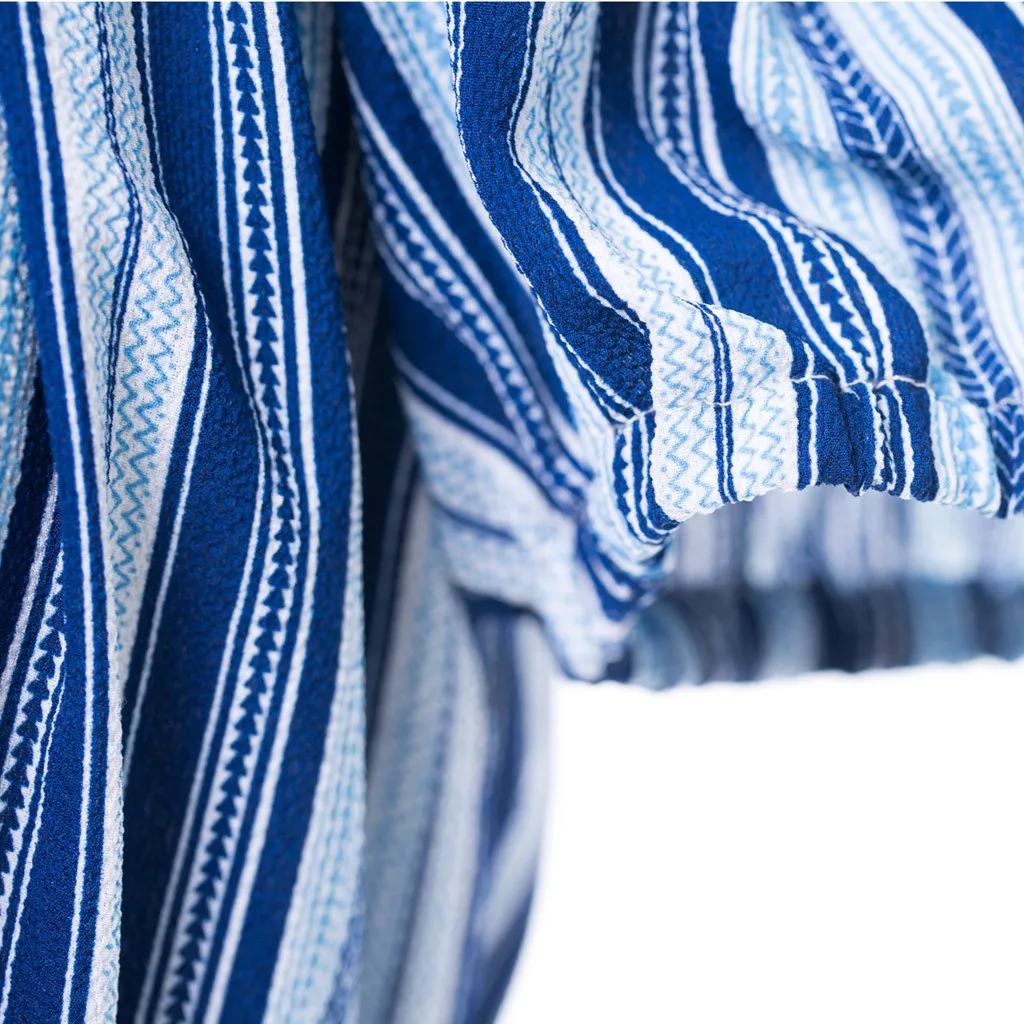 Женское платье в полоску CHAMSGEND летнее богемное с тропическим геометрическим