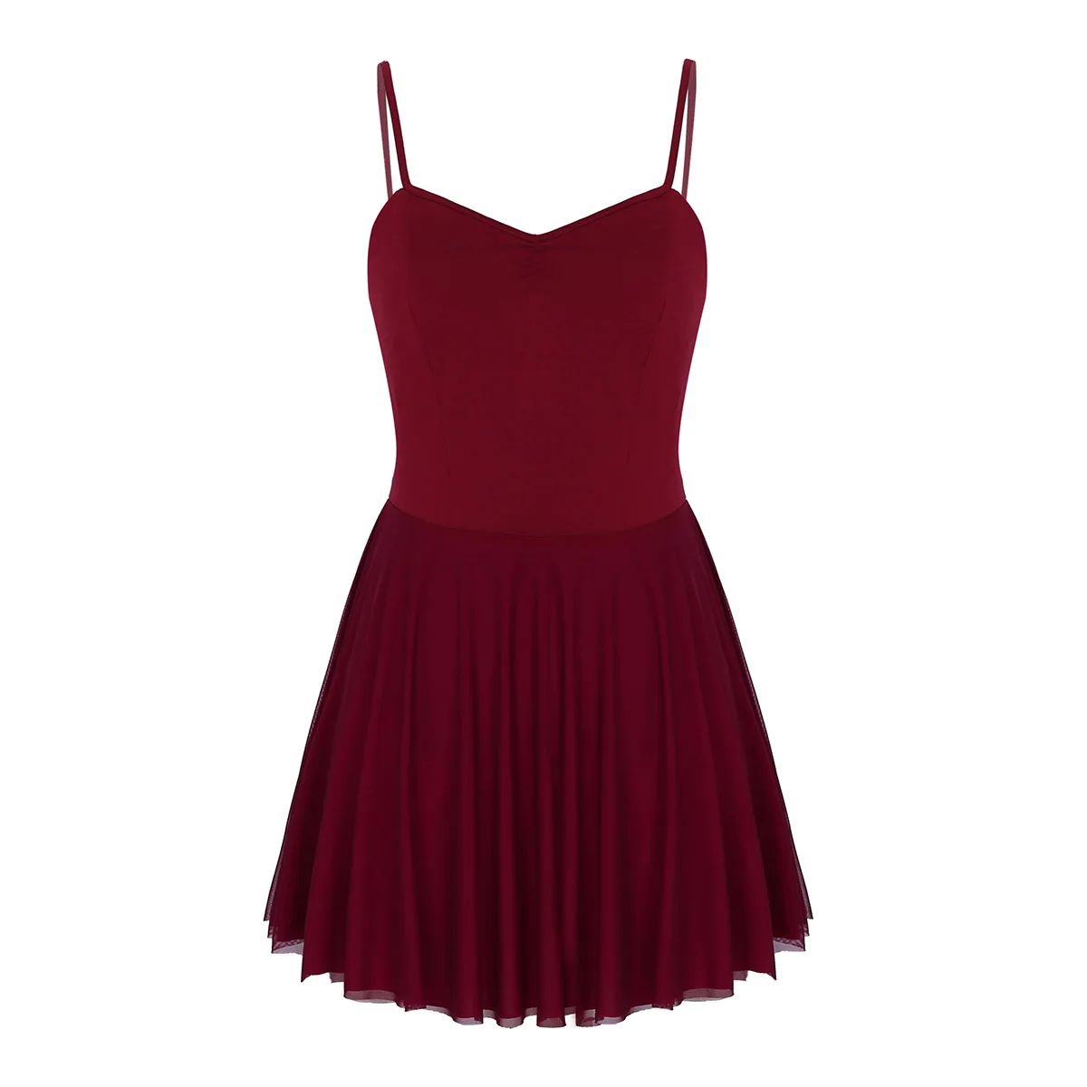 Wine Red Yizyuf женское балетное платье гимнастическое трико балетная пачка на тонких бретелях глубокий v-образный вырез встроенный в полку бюстгальтер боди для балерины - Цвет: Wine Red
